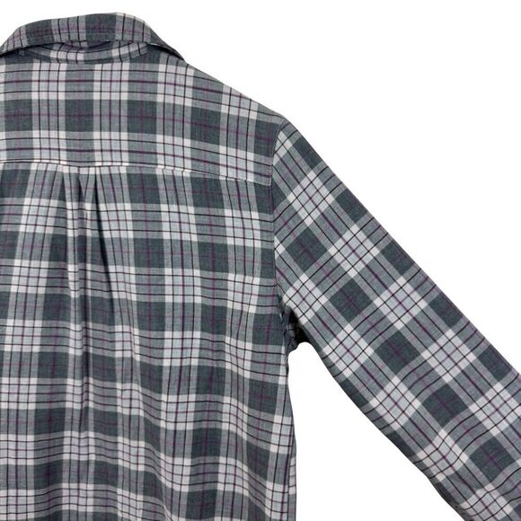 LL Bean Small Button Flannel Fleece Lined Plaid Long Sleeve Womens - Picture 14 of 16